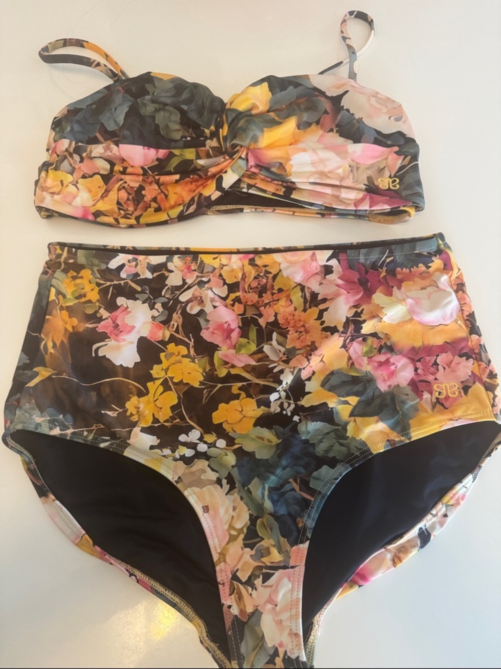 High-Waist Floral Bikini Set in Multicolor by Albion Fit